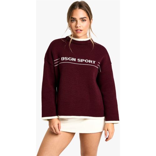 Petite" - Pull Oversize En Maille Contrastante - Xs - boohoo - Modalova