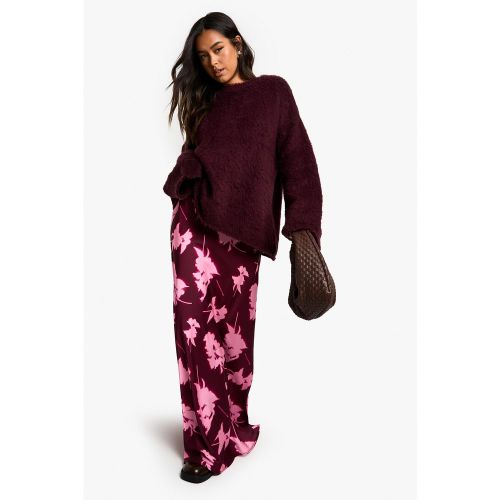 Jupe Longue Satinée Fleurie - 34 - boohoo - Modalova
