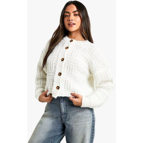 Cardigan Court Oversize En Maille Carrée - M - boohoo - Modalova