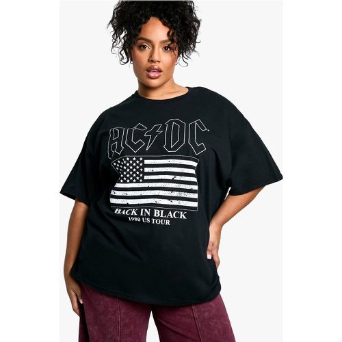 Grande Taille - T-Shirt Oversize Imprimé À Imprimé Acdc - 46 - boohoo - Modalova