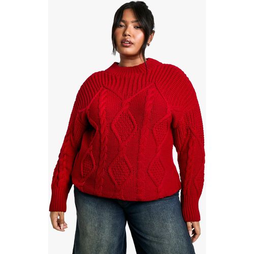 Grande Taille - Pull Oversize En Maille Torsadée - 44-46 - boohoo - Modalova