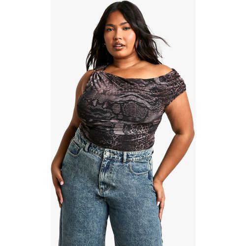 Grande Taille - Top Froncé Asymétrique - 44 - boohoo - Modalova