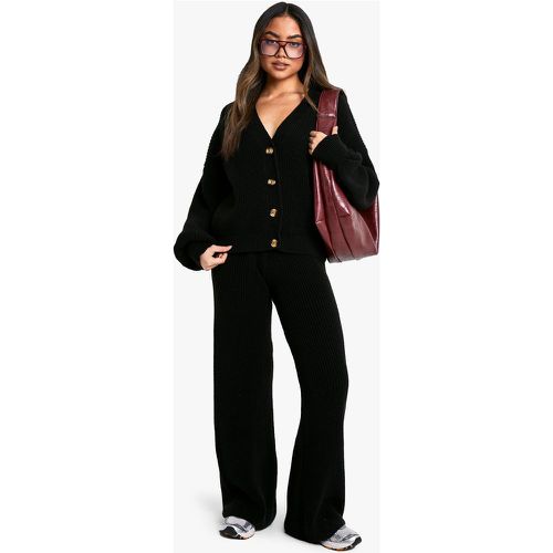 Ensemble Oversize En Maille Épaisse Avec Gilet Et Pantalon Large - M - boohoo - Modalova