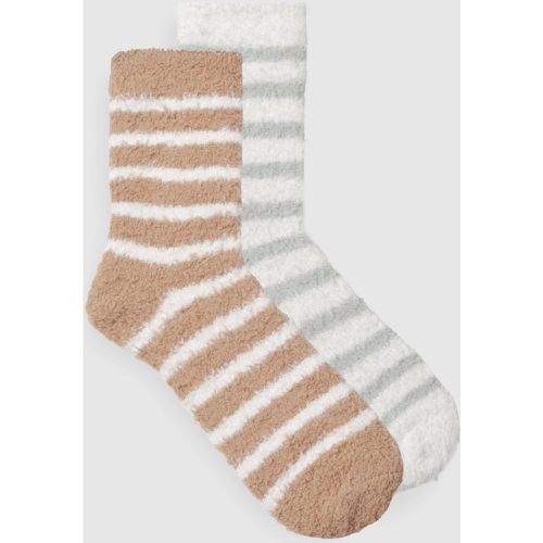 Lot De 2 Paires De Chaussettes Rayées - One Size - boohoo - Modalova