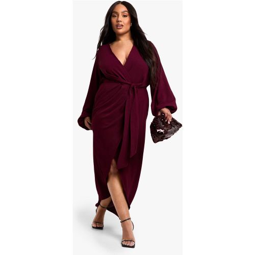 Grande Taille - Robe Longue Satinée Texturée - 44 - boohoo - Modalova