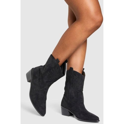 Santiags Brodées - Noir - 36, Noir - boohoo - Modalova