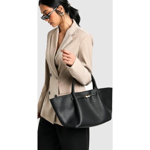 Tote Bag À Détail En Synthétique Texturé - One Size - boohoo - Modalova