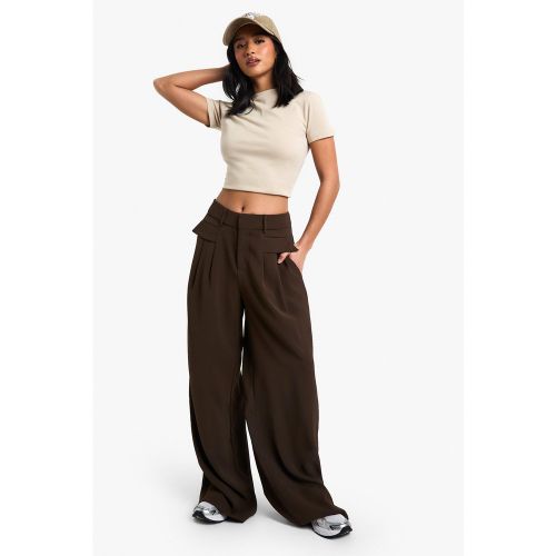 Petite" - Pantalon Large À Ceinture - 34 - boohoo - Modalova