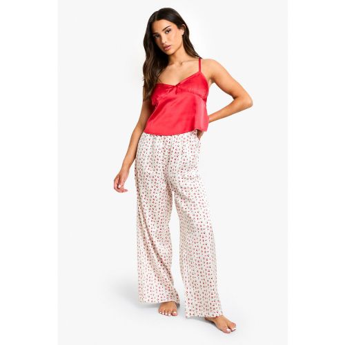 Petite" - Ensemble De Pyjama À Imprimé Cerise Avec Débardeur Et Pantalon - 34 - boohoo - Modalova