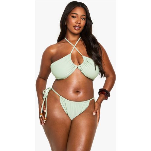 Grande Taille - Bikini Bandeau À Perles - 44 - boohoo - Modalova