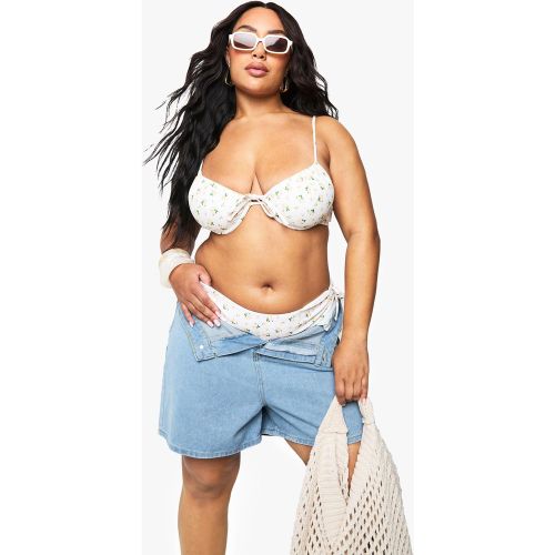 Grande Taille - Haut De Maillot À Armatures Et Fleurs - 44 - boohoo - Modalova
