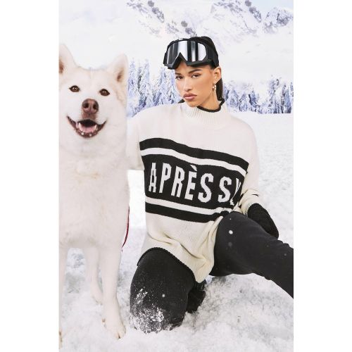 Pull Oversize À Col Montant Et Slogan Après-Ski - M - boohoo - Modalova