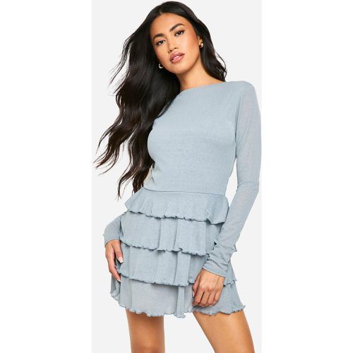 Ruffle Layered Hem Mini Dress - 42 - boohoo - Modalova