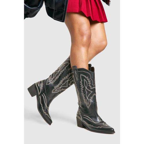 Santiags À Coutures Contrastantes - 36 - boohoo - Modalova
