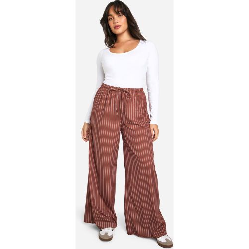 Grande Taille - Pantalon Rayé À Taille Élastiquée - 44 - boohoo - Modalova