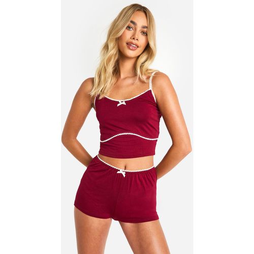 Ensemble De Pyjama Avec Débardeur À Nœud Et Short - 40 - boohoo - Modalova