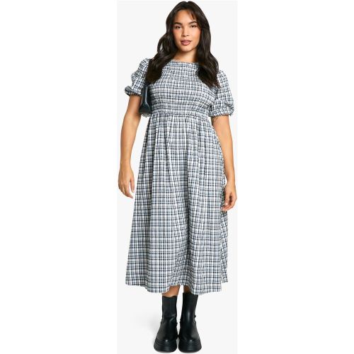 Grande Taille - Robe Mi-Longue Froncée À Carreaux - 44 - boohoo - Modalova