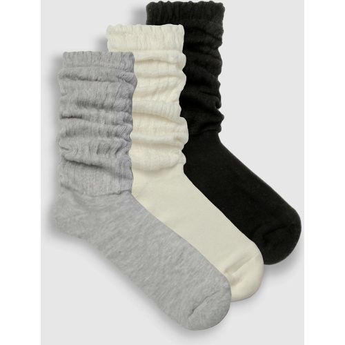 Lot De 3 Paires De Chaussettes Côtelées - One Size - boohoo - Modalova