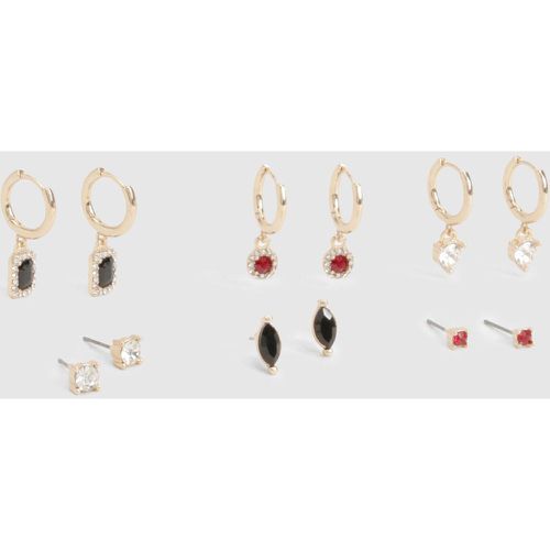 Lot De 6 Paires De Boucles D'Oreilles - One Size - boohoo - Modalova