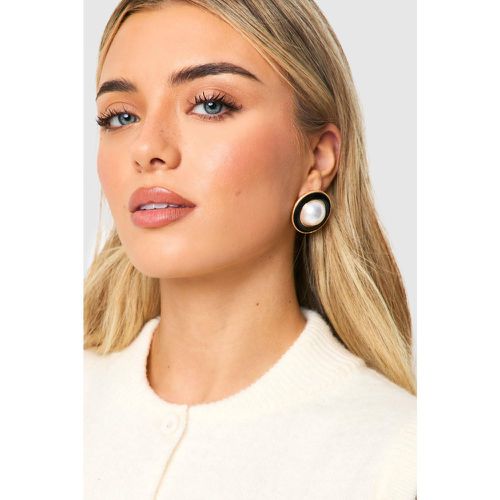 Boucles D'Oreilles Oversize À Détail En Perle - One Size - boohoo - Modalova