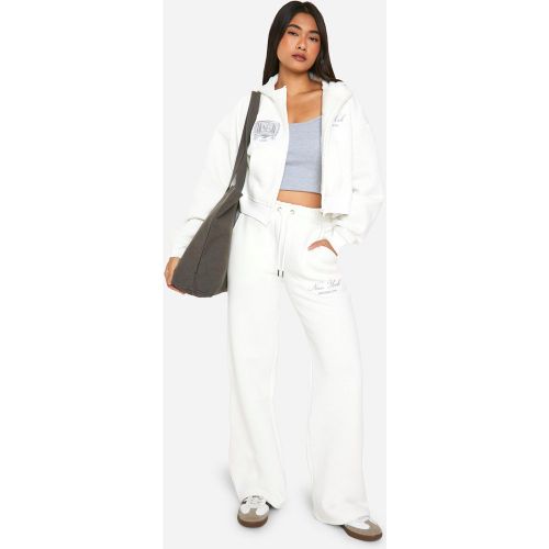 Survêtement Avec Sweat À Capuche Oversize Zippé Et Jogging - Blanc Écru - S, Blanc Écru - boohoo - Modalova
