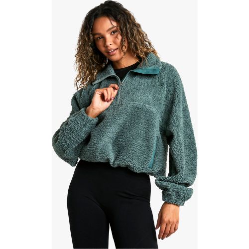Sweat Oversize En Polaire À Col Zippé - S - boohoo - Modalova