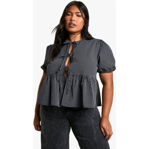 Grande Taille - Top Rayé À Volants - 44 - boohoo - Modalova