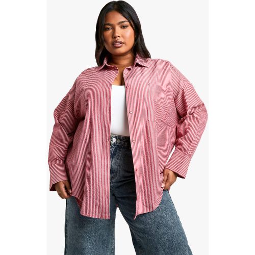 Grande Taille - Chemise Oversize À Rayures - 44 - boohoo - Modalova