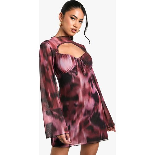 Robe Courte En Mesh Fleuri - 36 - boohoo - Modalova