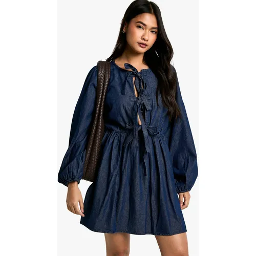 Robe En Jean Nouée - 42 - boohoo - Modalova