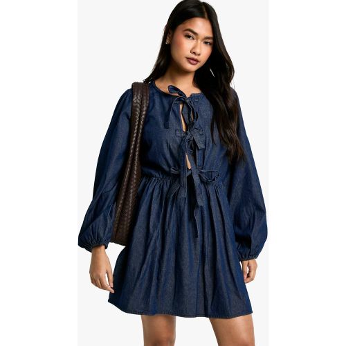 Robe En Jean Nouée - 34 - boohoo - Modalova