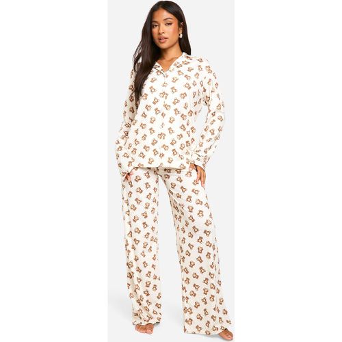 Petite" - Ensemble De Pyjama À Manches Longues Et Imprimé Ours - 42 - boohoo - Modalova