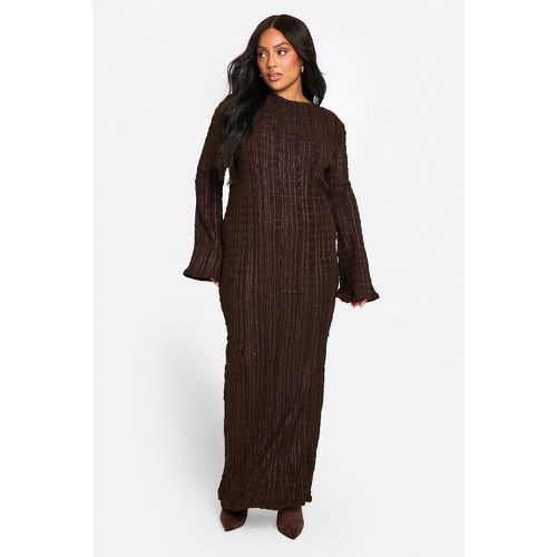 Grande Taille - Robe Longue Texturée À Manches Évasées - 44 - boohoo - Modalova