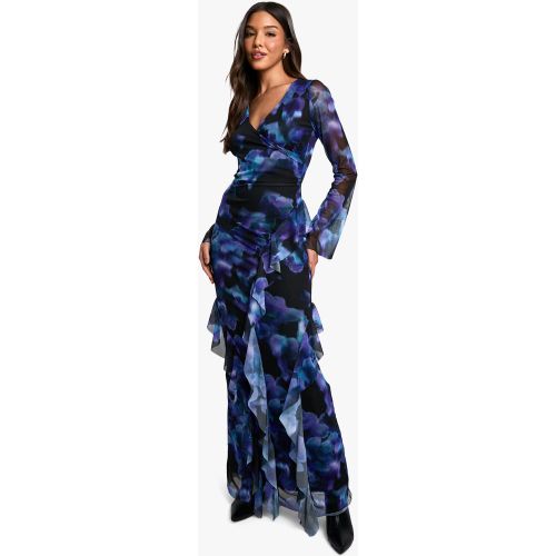 Robe Portefeuille En Mesh À Volants - 38 - boohoo - Modalova