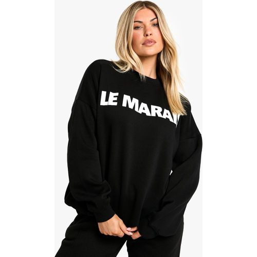 Sweat Oversize À Col Ras-Du-Cou Et Slogan Le Marais - L - boohoo - Modalova