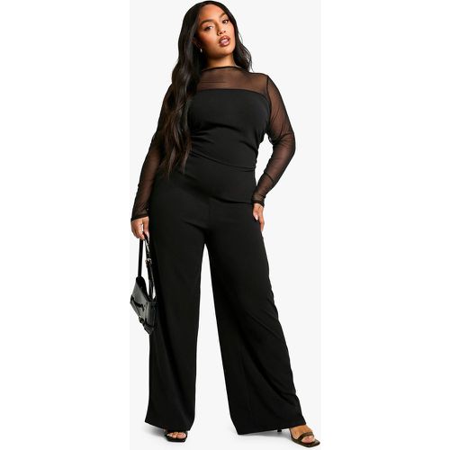 Grande Taille - Combinaison Large Froncée En Mesh - 46 - boohoo - Modalova