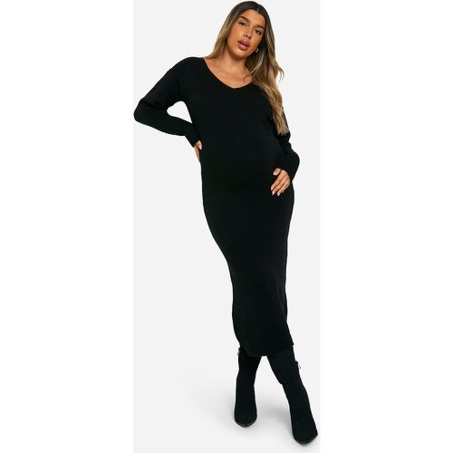 Maternité - Robe De Grossesse Longue Côtelée - 40 - boohoo - Modalova