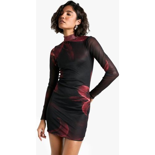 Tall" - Robe Courte Fleurie En Mesh - 38 - boohoo - Modalova