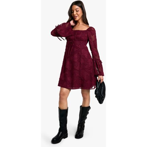 Robe Droite Fleurie À Manches Évasées - -- - 36, - boohoo - Modalova