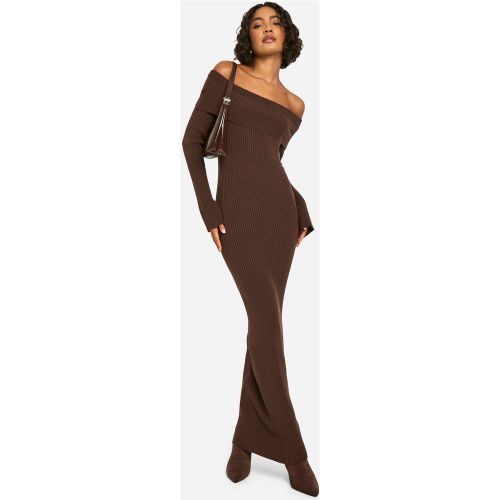 Tall" - Robe Longue Côtelée À Col Bateau - S - boohoo - Modalova