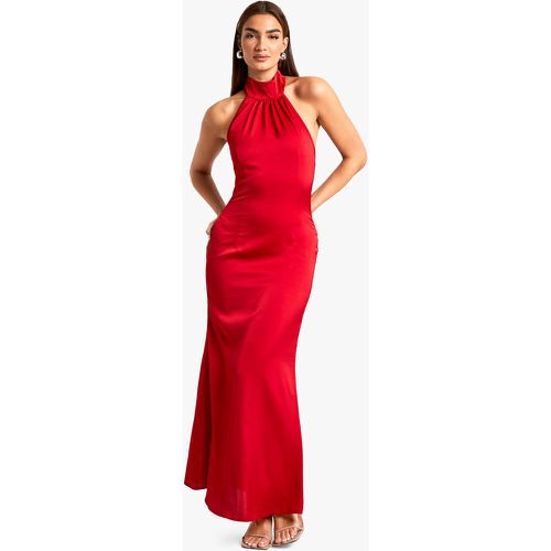 Robe Longue Satinée Dos Nu - 38 - boohoo - Modalova