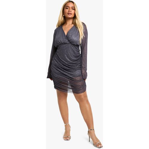 Grande Taille - Robe Courte Froncée En Mesh - 46 - boohoo - Modalova