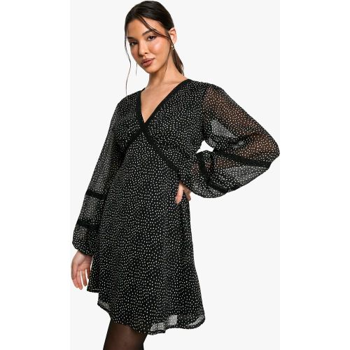 Robe Babydoll En Dentelle À Pois - 36 - boohoo - Modalova