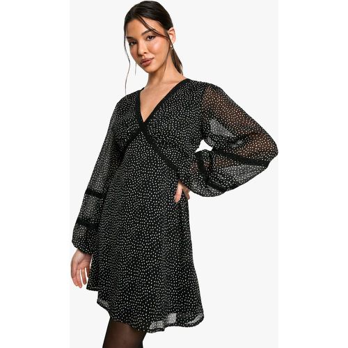 Robe Babydoll En Dentelle À Pois - 38 - boohoo - Modalova