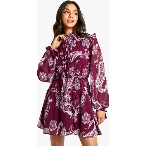 Robe Babydoll Nouée À Imprimé Cachemire - 38 - boohoo - Modalova