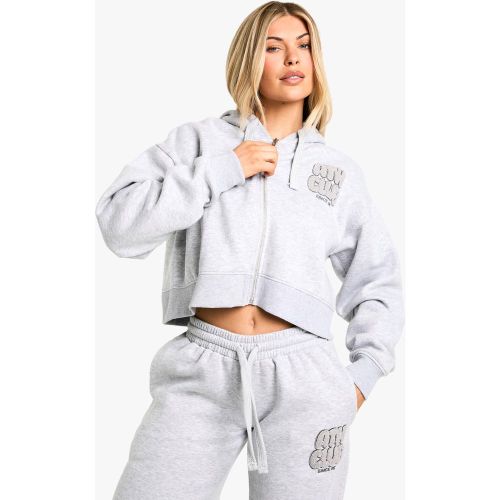 Sweat À Capuche Oversize Zippé En Tissu Éponge - S - boohoo - Modalova