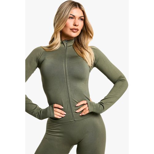 Veste De Sport Premium Zippée Sans Coutures - M - boohoo - Modalova