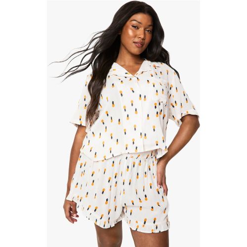 Grande Taille - Ensemble De Pyjama À Imprimé Ananas - 44 - boohoo - Modalova