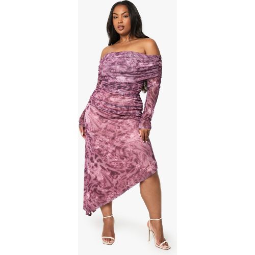 Grande Taille - Robe Longue Asymétrique À Manche Longue - 44 - boohoo - Modalova