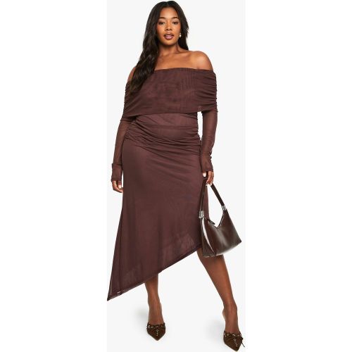 Grande Taille - Robe Longue Asymétrique À Manche Longue - 44 - boohoo - Modalova